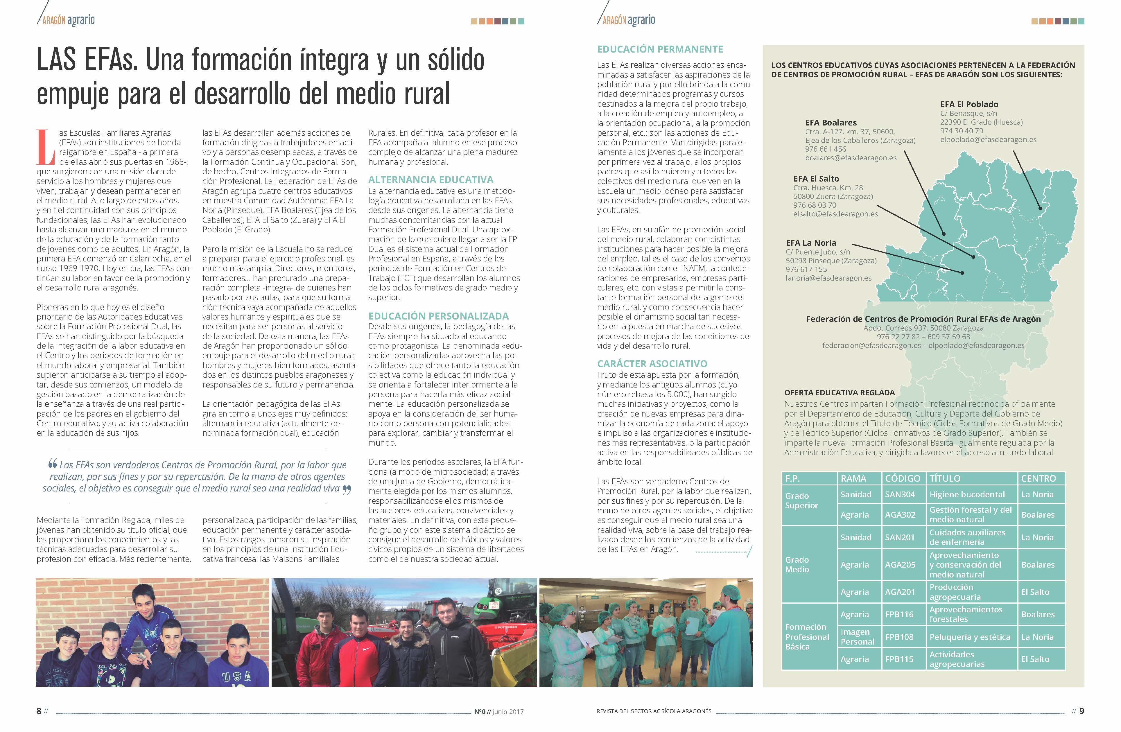 las efas en Aragón agrario